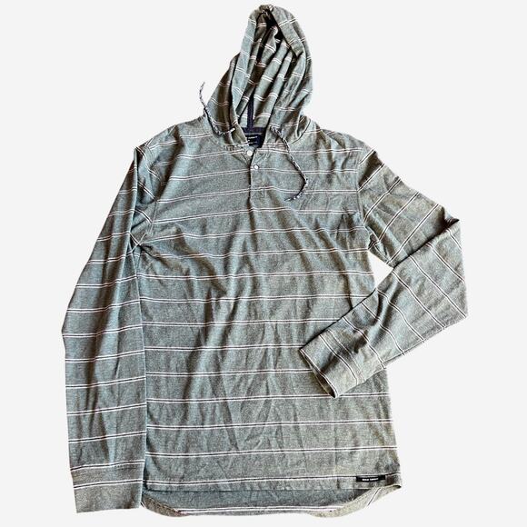 Ocean Current Mens M Striped Hoodie Pullover Long Sleeve Casual Beach Preppy - Picture 1 of 6